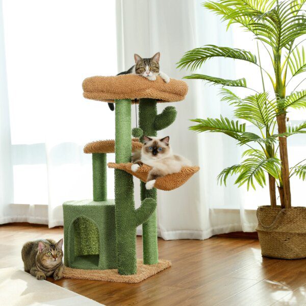 Tour d'arbre à chat, grand meuble à gratter, maison de jeu avec hamac