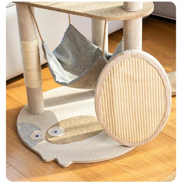 Arbre à chat en bois, tour avec lit pour chat