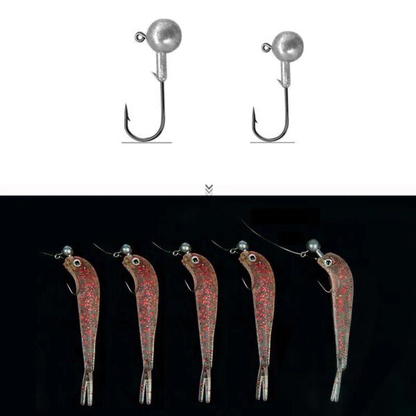 appat peche  - Lot d'appâts de pêche, leurre 3D yeux, appât souple, queue de fourche, appât souple