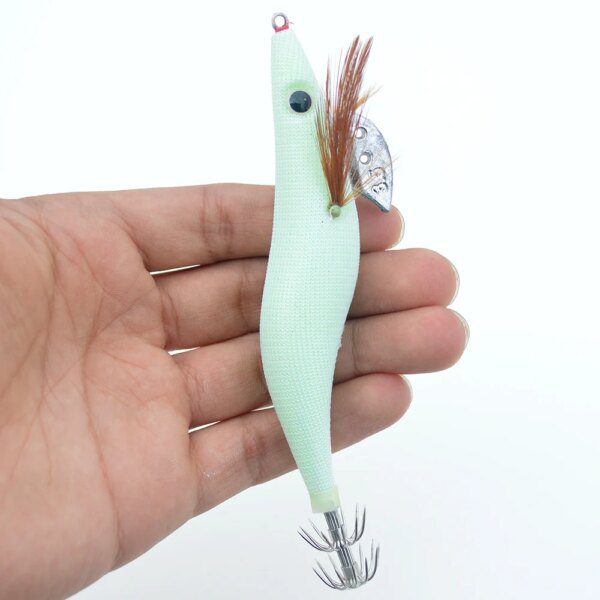 65338-091f2d.jpg appat peche Gabarits de calmar lumineux 1 pièce crevette en bois blanc brillant avec pieuvre