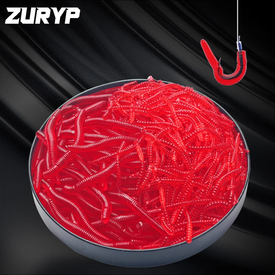 Appâts Silicone Pêche ZURYP – 100 Mini Vers 3,5 cm