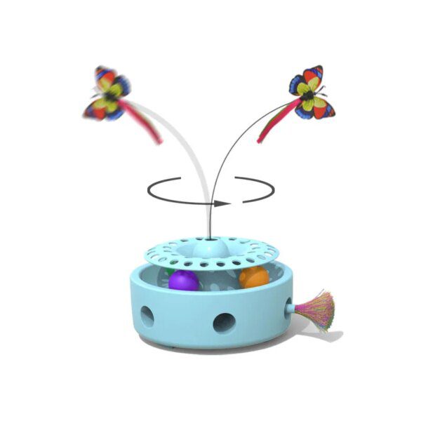 jouet pour chat rotatif automatique pour chat, boule en plastique colorée en forme d'animal