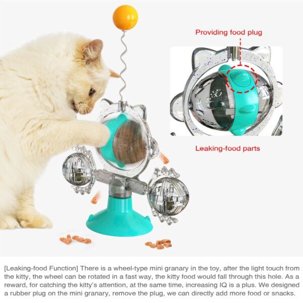 Roue Interactive à Ventouse pour Chat – Mouvement Contrôlé