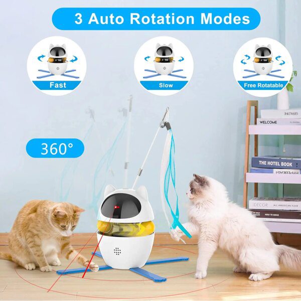 Jouet interactif 4-en-1 pour chat – Laser, plumes, balle