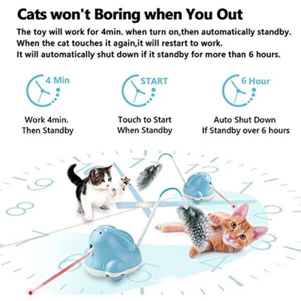 Jouet interactif 2-en-1 lumière & plumes – Chasse réglable