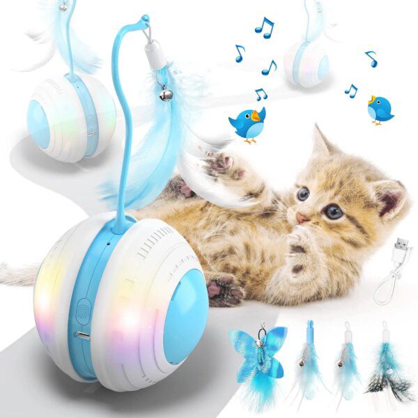 Balle robotisée intelligente avec son d’oiseau & LED – Stimulation