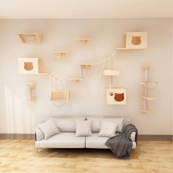 arbre a chat Maison, Center d'activité pour chats, grattoir de sol à plafond