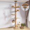 arbre a chat Poste à gratter en bois massif pour chat, grand jouet Villa pour chat