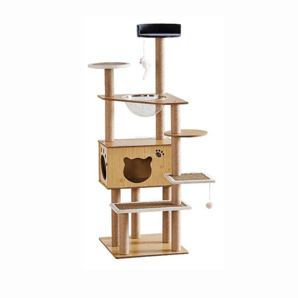 66596-fab5f1.jpg arbre a chat Grattoir universel pour chat en bois massif, quatre saisons, accessoires pour chats