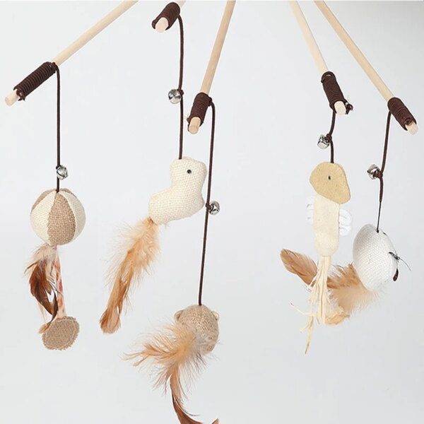 Bâton teaser en corde naturelle – Simulation souris