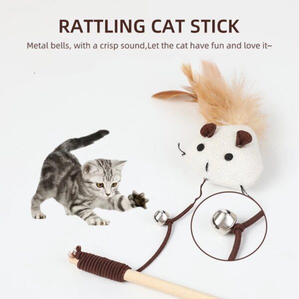 Bâton teaser en corde naturelle – Simulation souris