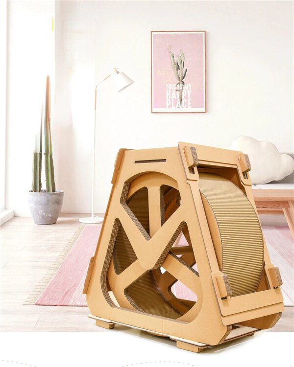 Roue pour Chat avec Planche à Gratter – Grande Roue d’Exercice