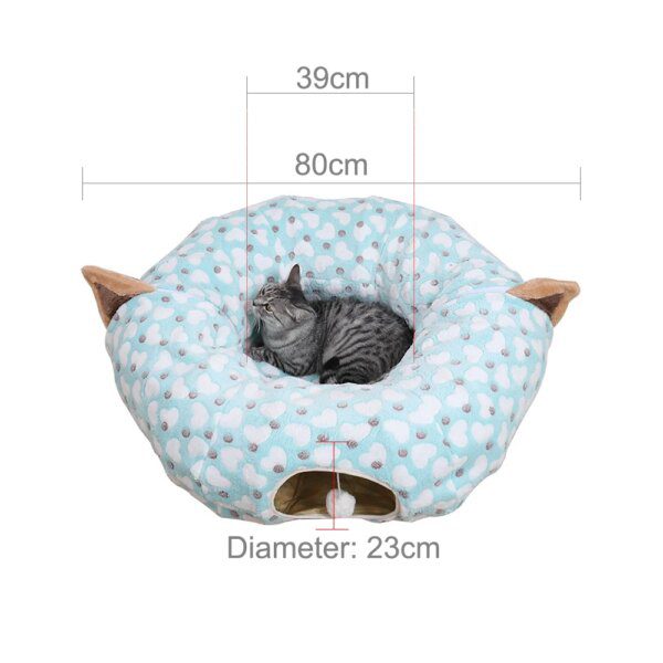 Tunnel Modulable avec Oreilles pour Chat – Pliable, Antidérapant
