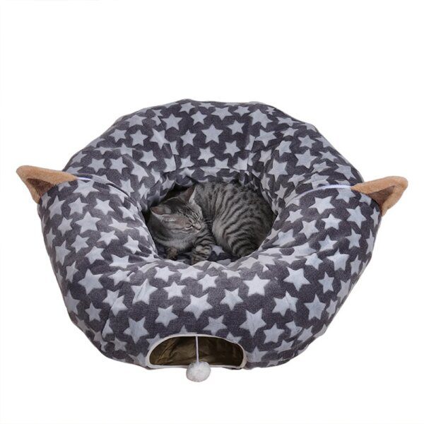 67080-16ce7a.jpg Tunnel Modulable Chat avec Oreilles – Pliable Antidérapant