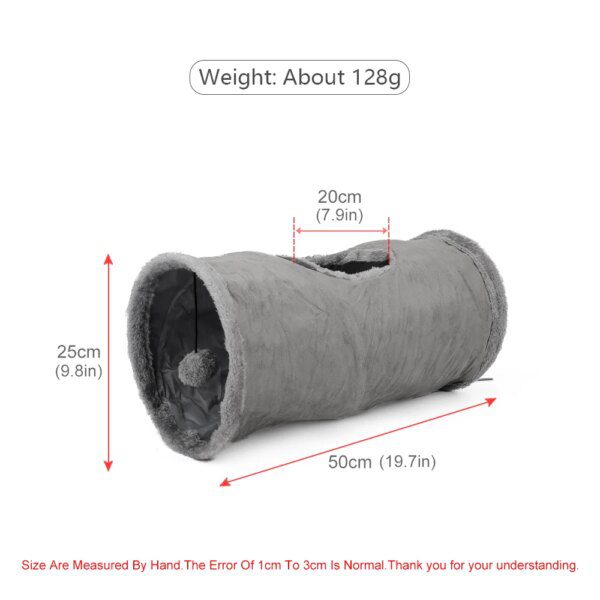 Tunnel Pliable en Daim pour Chat & Chiot – Tente de Jeu avec Balle