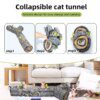Grand Tunnel Pliable pour Chat – Motif Arbre, Jeu Long