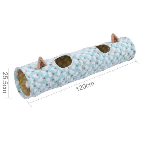 Tunnel Pliable 4 Portes pour Chat – Design Droit avec Oreilles