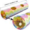 Tunnel Arc-en-Ciel en Flanelle pour Chat – Canal d’Entraînement Pliable