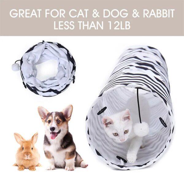 Tunnel de Jeu Pliable 2 Trous avec Balle – PAWZ Route, Stimulation Instinctive