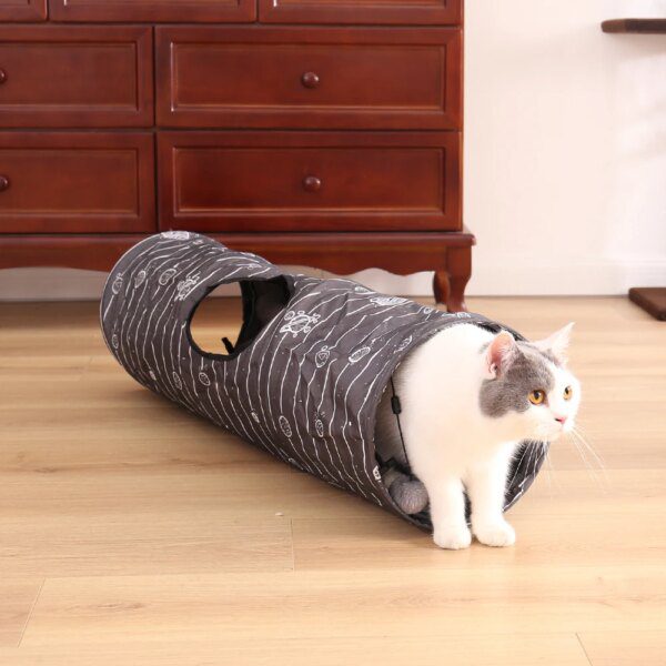 Tunnel de Jeu Pliable 2 Trous avec Balle – PAWZ Route, Stimulation Instinctive