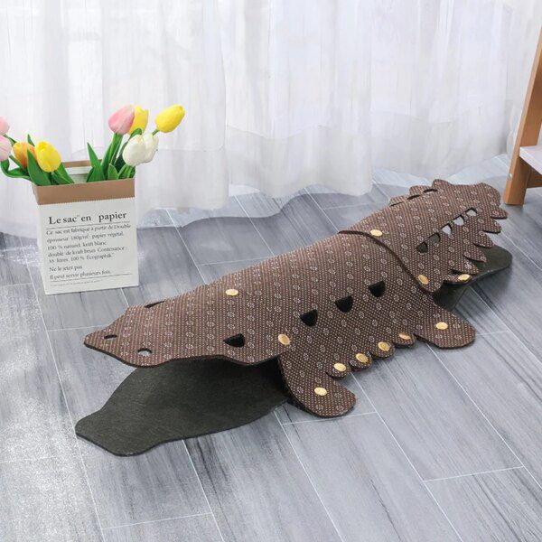 Tunnel en Feutre pour Chat – Litière & Nid en Forme de Crocodile