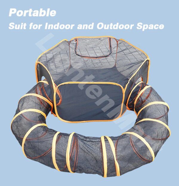 Tunnel Tubulaire Ventilé pour Chat & Chien – Couloir de Cachette