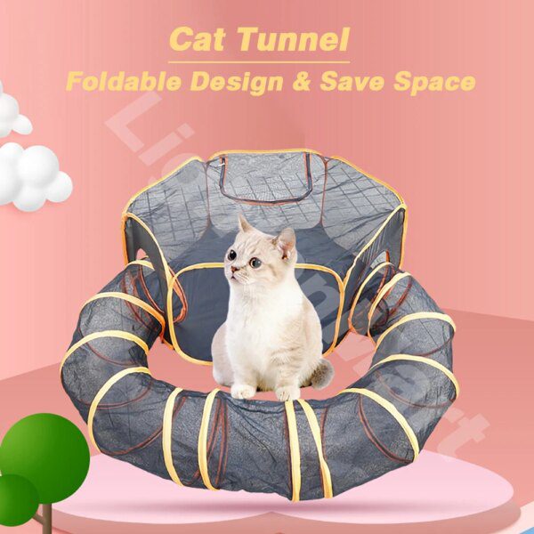 Tunnel Tubulaire Ventilé pour Chat & Chien – Couloir de Cachette