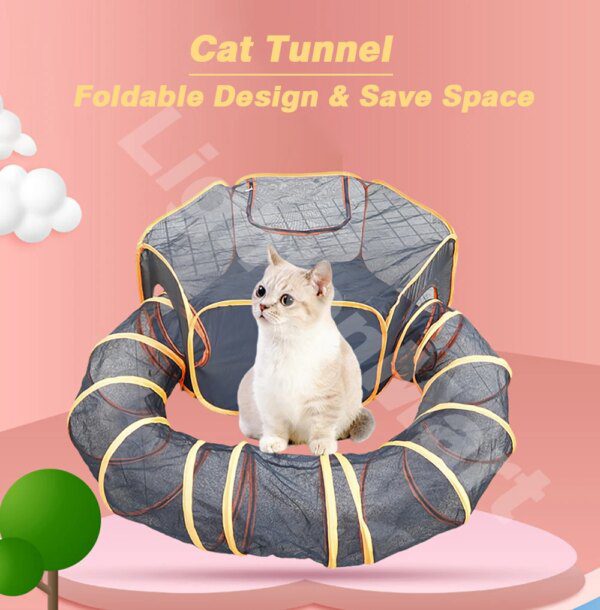 Tunnel Tubulaire Ventilé pour Chat & Chien – Couloir de Cachette