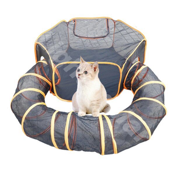 Tunnel Tubulaire Ventilé pour Chat & Chien – Couloir de Cachette