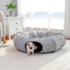 Tunnel Pliable Gris pour Chat – Niche Longue Écologique