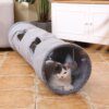 Tunnel Pliable Gris pour Chat – Niche Longue Écologique