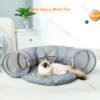 Tunnel Pliable Gris pour Chat – Niche Longue Écologique
