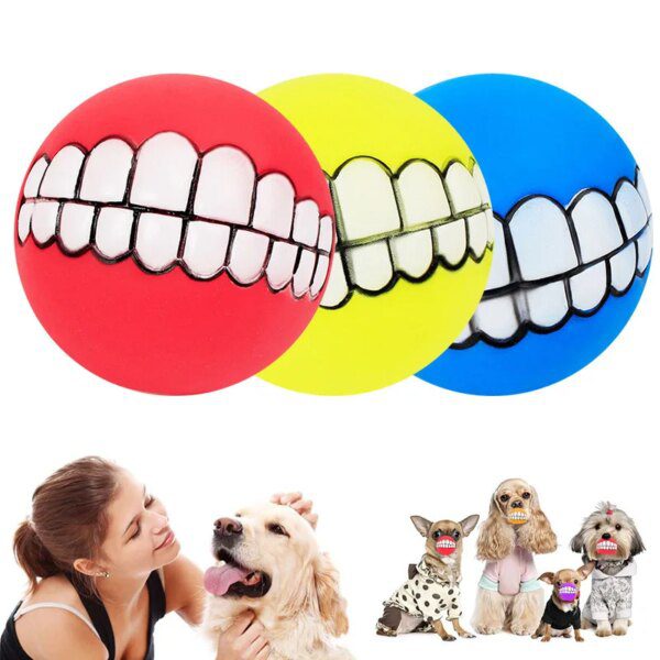 Balles Sonores à Mâcher pour Chien – Lot de 3, Nettoyage des Dents