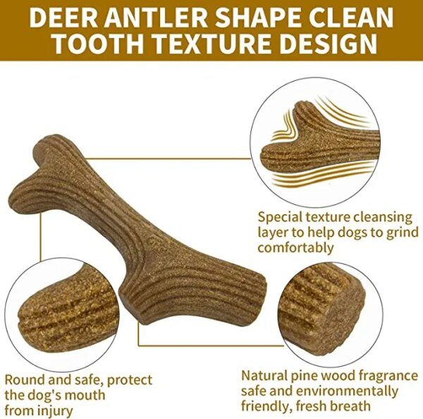 Os à Mâcher en Bois de Cerf pour Chien – Mastication