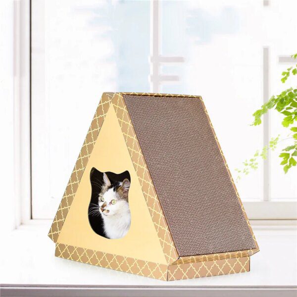 griffoir chat Maison triangulaire pour chat, planche à gratter, jouet à griffes, litière triangulaire