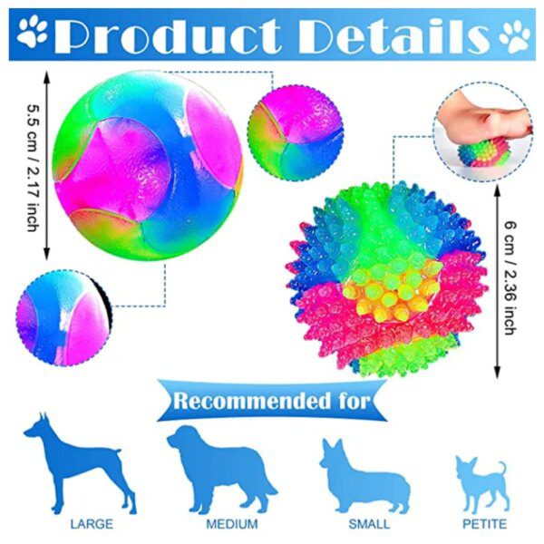 Balle LED Élastique Clignotante pour Chien – Jeu Interactif Lumineux