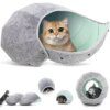 Lit de maison pour chat en coquillage mignon, grotte de jouets en forme de balle