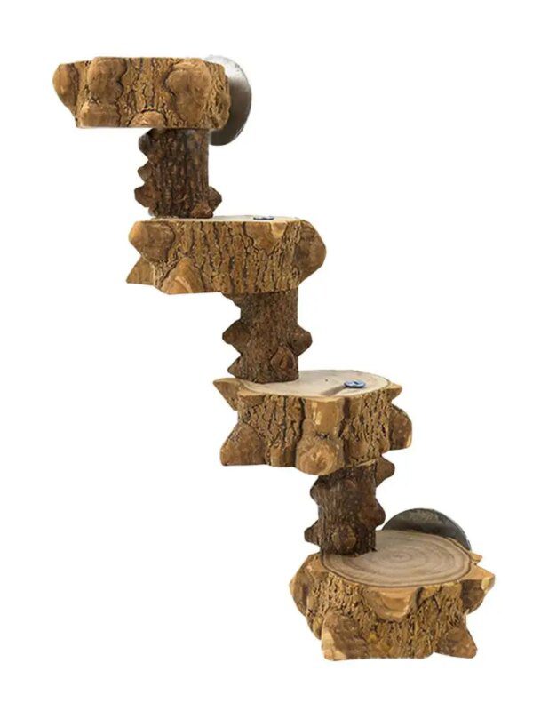 Échelle d’Escalade en Bois Naturel pour Perroquet & Petits Animaux – Escalier