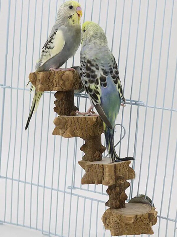 Échelle d’Escalade en Bois Naturel pour Perroquet & Petits Animaux – Escalier