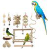 Jouets en Bois Naturel pour Perroquet – Pack 13 Pièces à Mâcher