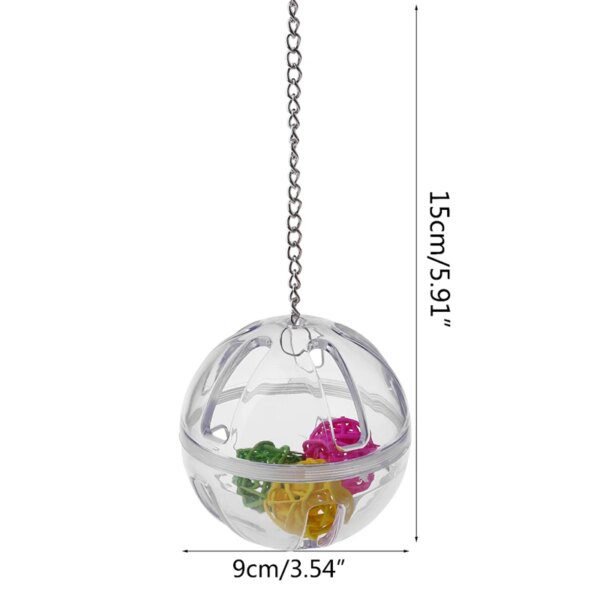 Jouet de Recherche de Nourriture pour Perroquet – Boule Acrylique Suspendue