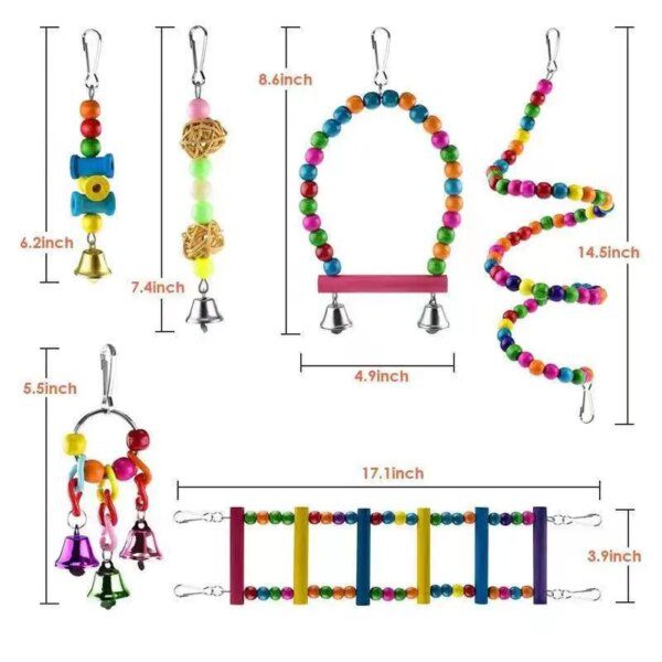 Pack 10 Jouets pour Perroquet – Balançoires, Hamac, Perches à Mâcher