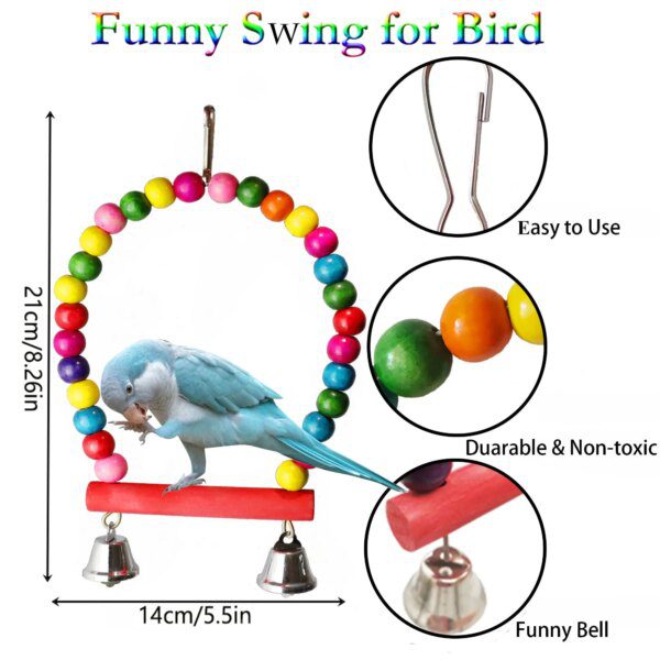 Pack 10 Jouets pour Perroquet – Balançoires, Hamac, Perches à Mâcher