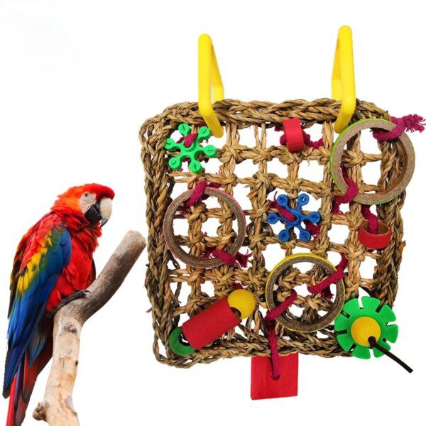 69585-cfee48.jpg jouet perroquet Filet d'escalade pour oiseaux, jouets en jonc de mer tissé