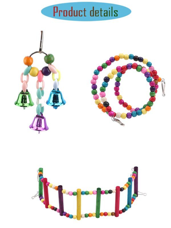 Jouets Indestructibles pour Perroquet – Pack 10 Jeux Suspendus