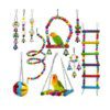 Jouets Indestructibles pour Perroquet – Pack 10 Jeux Suspendus