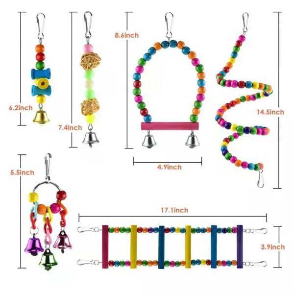 Jouets Indestructibles pour Perroquet – Pack 10 Jeux Suspendus