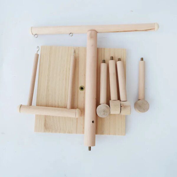 69630-3763ef.jpg Station d’Activité en Bois pour Perroquet – Support Multi-Niveaux avec Échelle