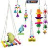 Jouets pour perroquet – Ensemble 8 pièces en bois naturel