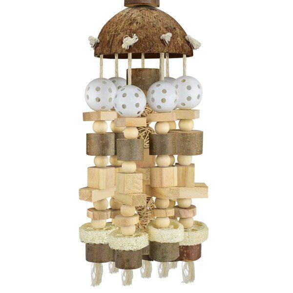 Jouet naturel en bois pour grands perroquets – Blocs à mâcher